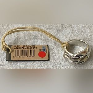 UNO DE 50 SEW-ME 12MM (6) RING IN BRASS CLAD WITH SILVER